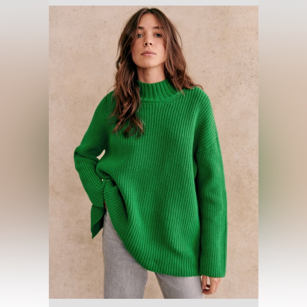 Sézane Emilia Jumper Size M - Bright Green